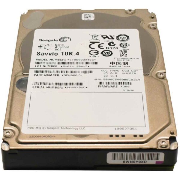 Dell 600GB Festplatte 2.5 Zoll SAS 6Gbps RPM 10k Savvio 10K.6 ST600MM006 07YX58